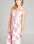 e Luna Floral Terry Babydoll Casual Dress