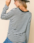 e Luna Striped Button Down Top