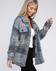 Grey Check Pocketed Shacket