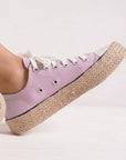 Beast Fashion Lace Up Woven Espadrille Sole Sneakers