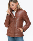 Snobbish Pocketed Zip Up Turtleneck Puffer Jacket