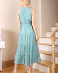 Lilou Turquoise Tiered Dress