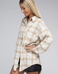 Beige Plaid Shacket