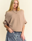 Davi & Dani Round Neck Batwing Sleeve Sweater