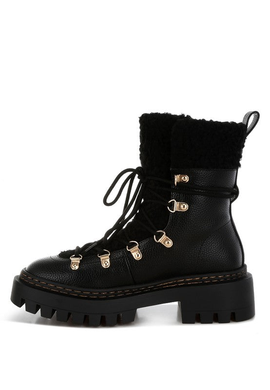 Omul Fleece &amp; Faux Leather Boots