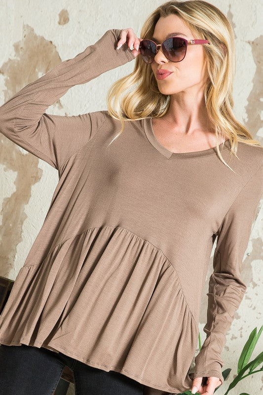 e Luna PLUS Solid Babydoll Top