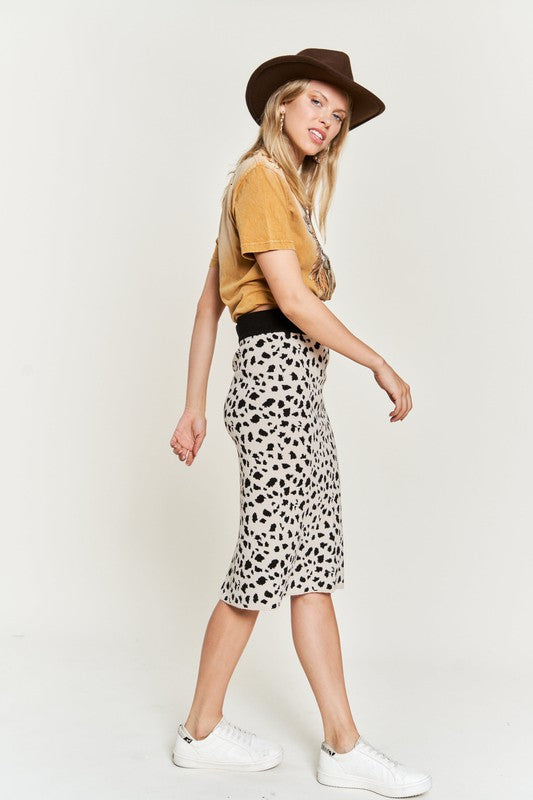 PLUS Jade By Jane Animal Print Sweater Skirt