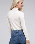 Zenana Ribbed Turtle Neck Long Sleeve Top