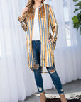 e Luna Striped Velvet Long Cardigan