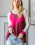 HOPELY Color Block Long Sleeve T-Shirt