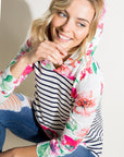 e Luna PLUS Striped Floral Mix Sweatshirt