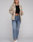 Cozy Sherpa Button-Front Jacket