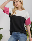 Celeste Full Size Ribbed Color Block T-Shirt