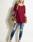 Paisley Volume Sleeve Top - Online Only - My Pampered Life Seattle