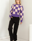 HYFVE Weekend Chills Checkered Long Sleeve Sweater