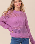 BiBi Openwork Long Sleeve Knit Top