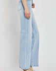 RISEN Full Size Wide Leg V Dipped Front Waist Jeans