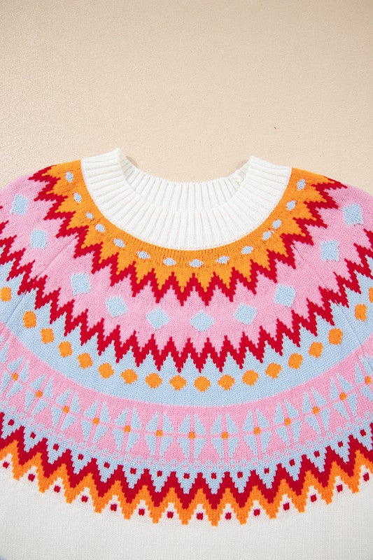 Avery Print Drop Shoulder Sweater
