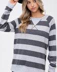 Plus Big Stripe Sweatshirt Top - Online Only - My Pampered Life Seattle