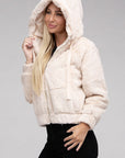 Fluffy Zip-Up Teddy Hoodie