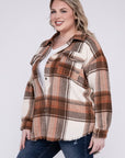 Blue B Plus Size Yarn Dyed Plaid Shirt Jacket