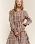 And The Why Full Size Washed Frayed Tiered Plaid Dress