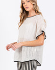 GeeGee Contrast Trim Short Sleeve Knit Cover Up