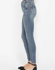 Judy Blue Full Size Tummy Control Vintage Wash Hem Destroy Skinny Jeans