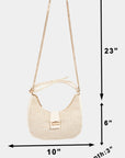 Fame Straw Braid Hobo Bag