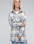 Plaid Shacket Blue & Tan