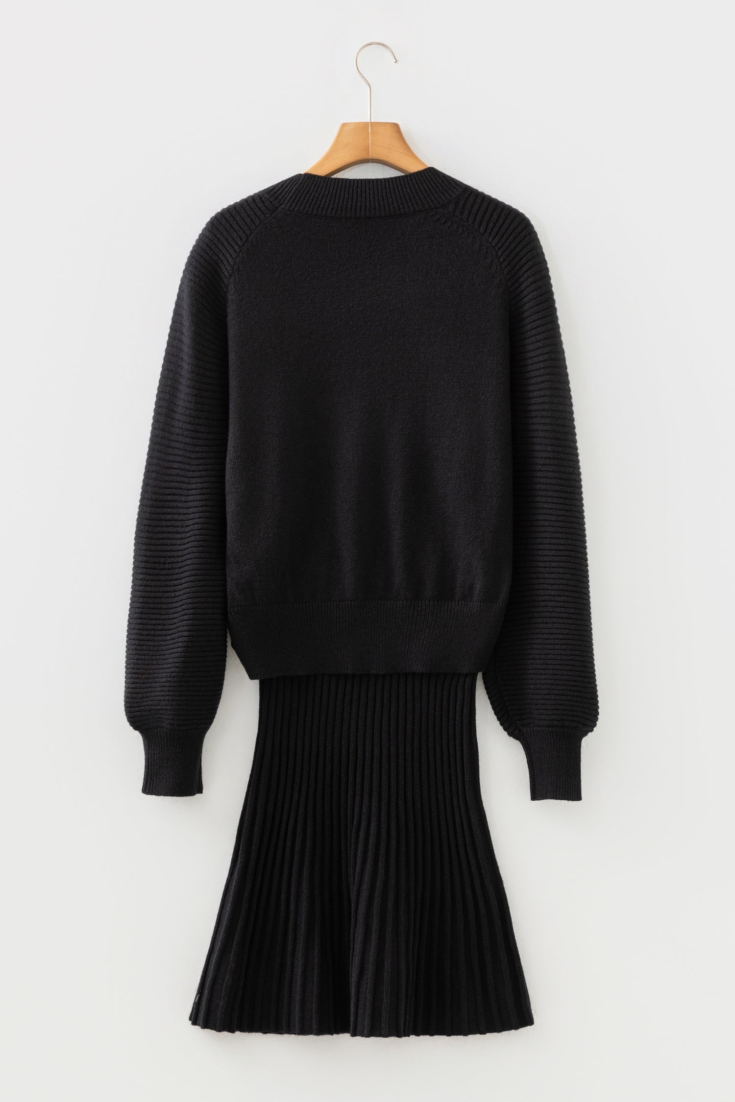 Cozy Knit Sweater & Pleated Skirt Set