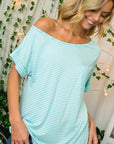 e Luna Striped Jersey One Shoulder Boxy Top