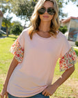 Solid Dizzy Floral Mixed Top - Online Only - My Pampered Life Seattle