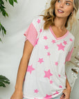 e Luna PLUS Star Print Striped Jersey Top