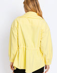Tasha Apparel Zip Up Waist Drawstring Soft Fleece Jacket
