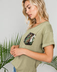 e Luna PLUS Camouflage Sequence Pocket Top