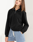 HYFVE Half Zip Drop Shoulder Sweatshirt