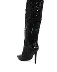 Sitarah Sequin Embellished Stiletto Long Boots