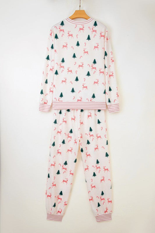 Christmas Tree Bow Top and Pants Lounge Set