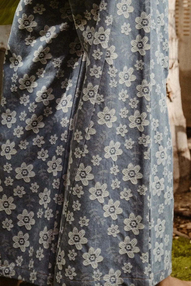 BiBi Floral Texture Wide Leg Jeans