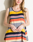 e Luna Multi Stripe Jersey Tank Top