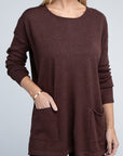 Zenana Viscose Front Pockets Sweater