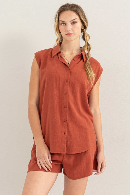 HYFVE Linen Shirt and Shorts Set