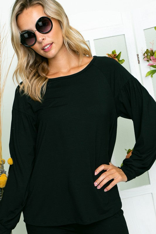 e Luna PLUS Solid Loose Fit Top