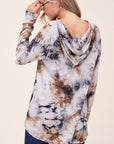 e Luna Tie Dye Hoodie High Low Plus Top