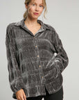 Umgee Ruched Tiered Button Up Shirt