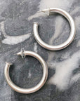 Upper Class Taste Hoop Earrings, Small Silver