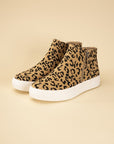 Route-S High Top Leopard Sneakers