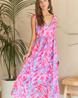 ADORA Abstract Floral V-Neck Maxi Dress