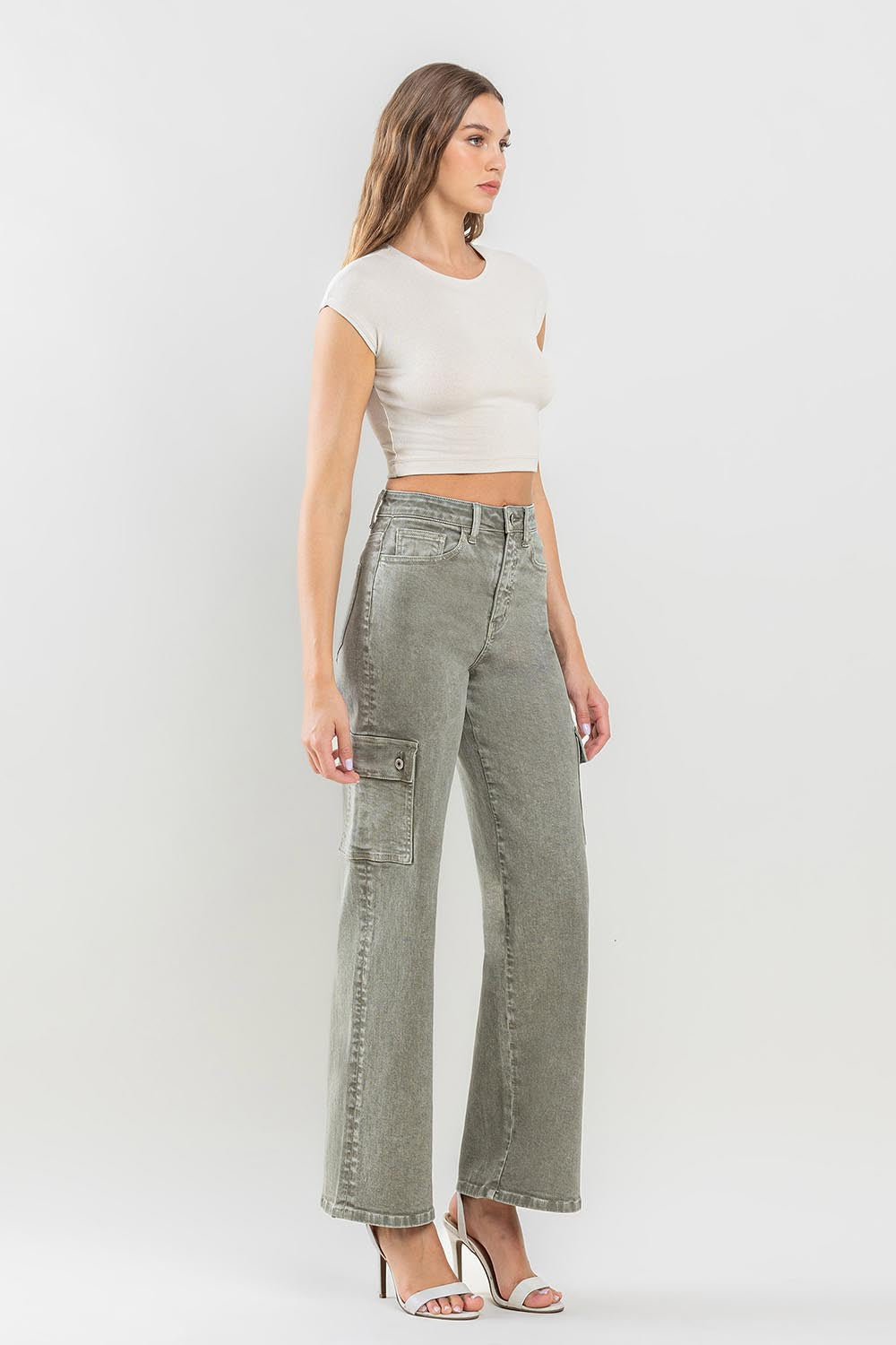 Vervet by Flying Monkey 90&#39;s Super High Rise Cargo Jeans